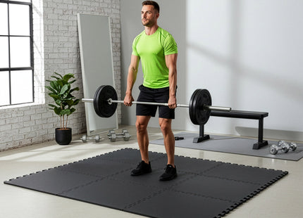 Puzzelmat | Fitness Vloer | Fitnessmat | Fitnesstegels | 60 x 60 cm | Set van 6 | Anti-slip | EVA-schuim
