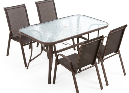 Tuinstoel | Tuinstoelen | Tuinstoel Buiten | Staal | Textiel | 4 Stuks
