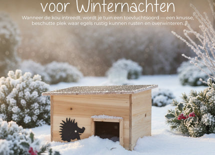 Egelhuis - Egelschuilhuis - Winterverblijf - Weerstbestendig - Hout - 40x32x24 cm