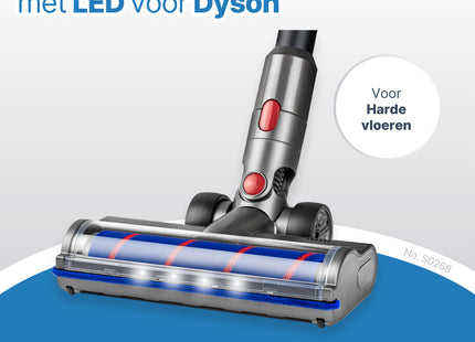 SQOON Stofzuiger Mondstuk Geschikt voor Dyson Stofzuiger V7 / V8 / V10 / V11 en v15 Series - Zuigmond voor Dyson Steelstofzuiger - LED Licht