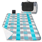 Picknickkleed | Picknickdeken | Buitenkleed | Picknick | 200 x 150 cm | Grijs/Blauw/Wit