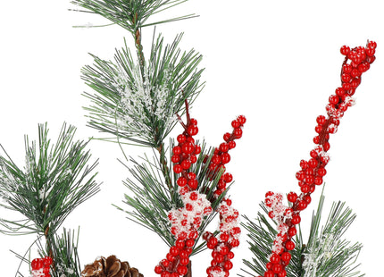 Kersttak | Decoratie | Rood | Middenstuk | 58 cm