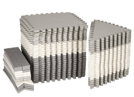 Speelmat | Speelmat Foam | Puzzelmat | 72 Puzzelstukken | 182 x 182 cm | Grijs/Wit/Grafiet