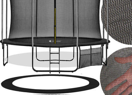 Trampoline | Trampoline met veiligheidsnet | Tuin | 365-374 cm | Zwart/Geel | Metaal