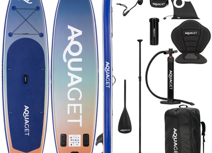 SUP Board - Opblaasbaar Paddle Board - Met Tas - Met Zitje -Inclusief Accessoires - Complete Set - Max. 220KG - 350x83,5cm - Meerkleurig