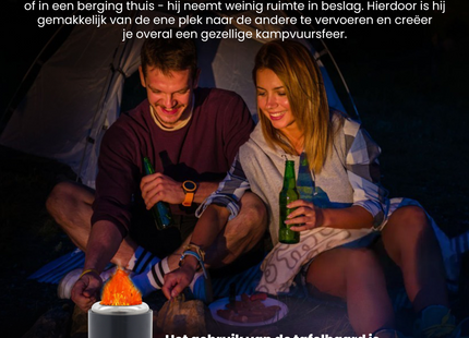 EdenOutdoor® Tafelhaard - Rookloze Tafelhaard - Rookloze Vuurkorf - Pellet & Hout - 19,5 x Ø14,5 CM - Antraciet