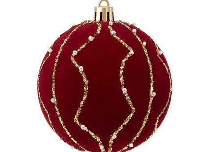 Kerstballen | 6 Stuks | 8 cm | Rood | Velours