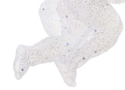 Kersthanger | Engel | Kerstboomhanger | Wit | Glitters | Kunststof |13 cm