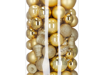 Kerstballen | 100 Stuks | Goud Tinten | Onbreekbaar