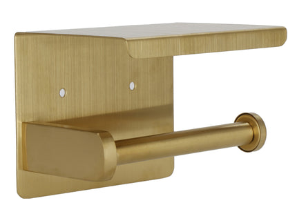 WC Rolhouder | Toiletrolhouder Met Plank | Chroom | Zwart/ Goud