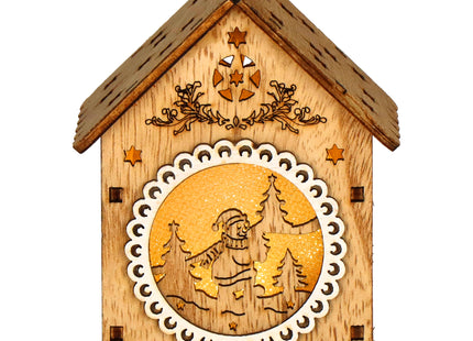 Kersthanger | Kerstversiering | Kerstboomhanger | Lichtgevend | Huis | Sneeuwpop | 9 cm
