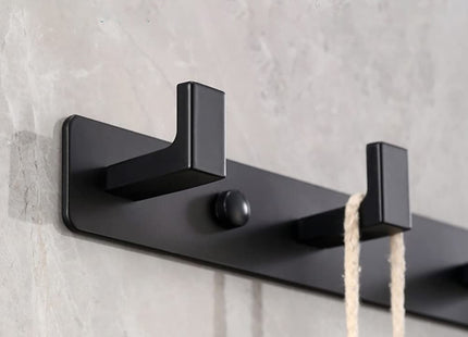 Ophanghaken | Wandhaken | Handdoekhaak | 4 Haken | Zwart