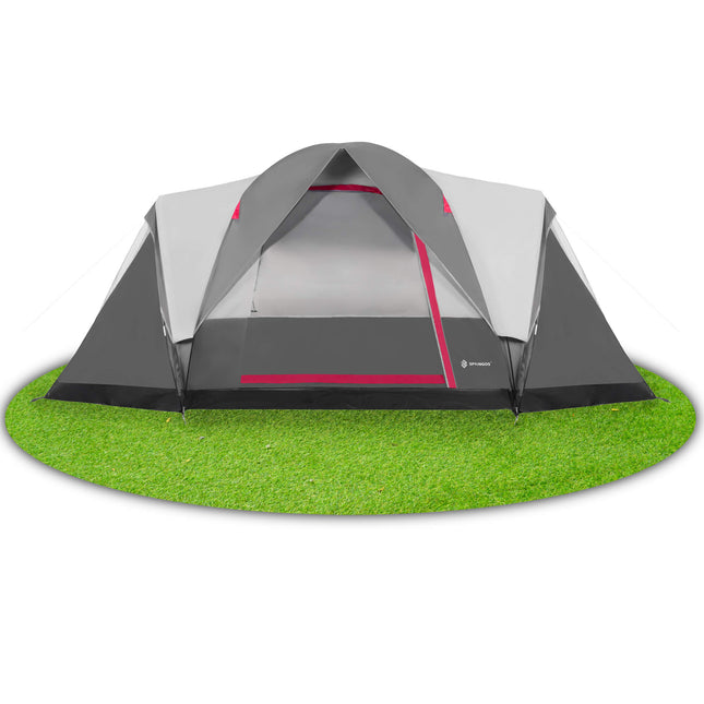Tunneltent | Kampeertent | Tent | Waterdicht | Klamboe | Hoes | 6 Persoons | Grijs | 450 x 215 x 180 cm