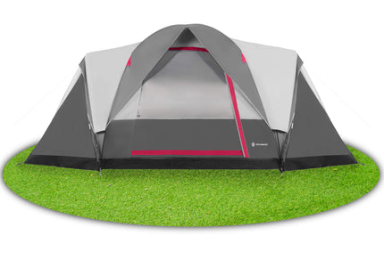 Tunneltent | Kampeertent | Tent | Waterdicht | Klamboe | Hoes | 6 Persoons | Grijs | 450 x 215 x 180 cm