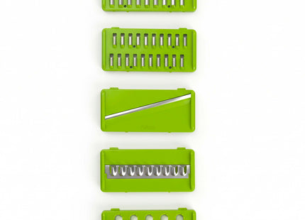 Groentesnijder 7-in-1 – Multifunctionele groenterasp – Met opvangbak en accessoires – Grafiet/Groen