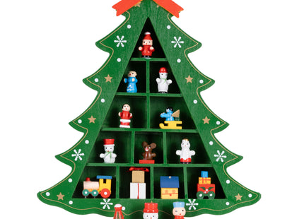 Kerstfiguur - Kerstboom - Kerstversiering - Hout - 28 cm