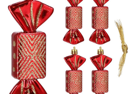 Kersthanger | Kerstsnoepje | Rood | 5 Stuks