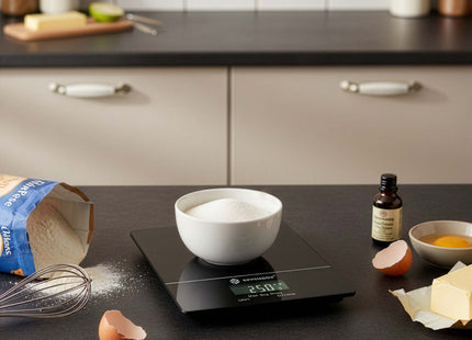 Keukenweegschaal - Weegschaal Keuken - 5 KG - Met Display - Elektronisch - Glas - Kunststof