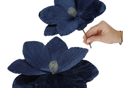 Kunstbloem - Kunststof -Marineblauw- Glitters