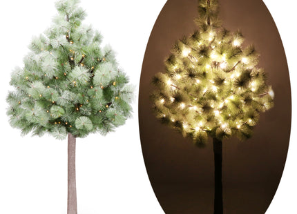 Kunstkerstboom Op Stam | Kunststof | 150 cm | Met Verlichting | Sneeuw | 128 LED