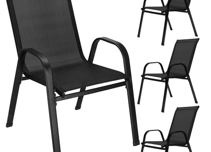 Tuinstoel | Tuinstoelen | Tuinstoel Buiten | Staal & Textileen | 130 kg | Grijs | 2 Stuks