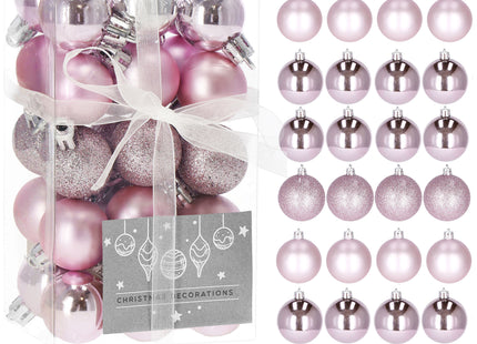 Kerstballen | 30 Stuks | 3 cm | Roze Tinten