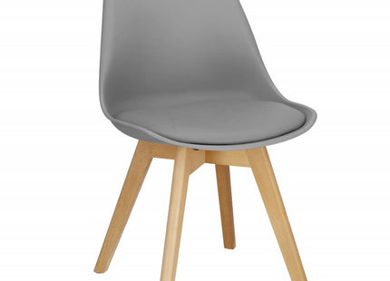 Eetkamerstoel - Gestoffeerd - Grijs - 82 x 44,5 x 41 CM
