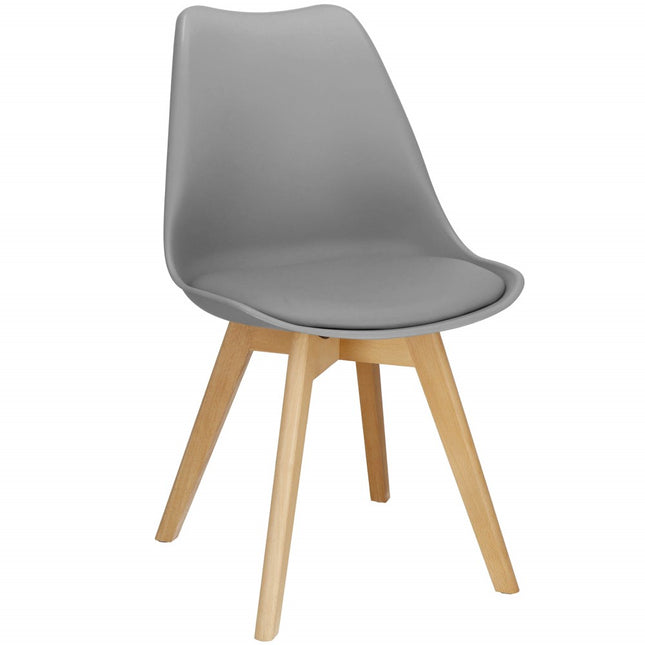 Eetkamerstoel - Gestoffeerd - Grijs - 82 x 44,5 x 41 CM