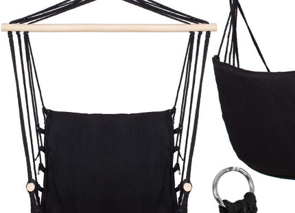 Hangstoel | Binnen & Buiten | Met Armleuning | Belastbaar tot 150 kg | 130 x 90 cm | Zwart