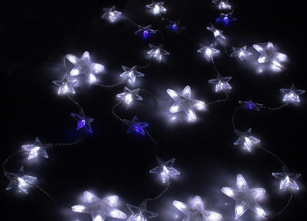 Kerstverlichting Sterrengordijn | Koel Wit/Flitsblauw | 2 m | 180 Led's