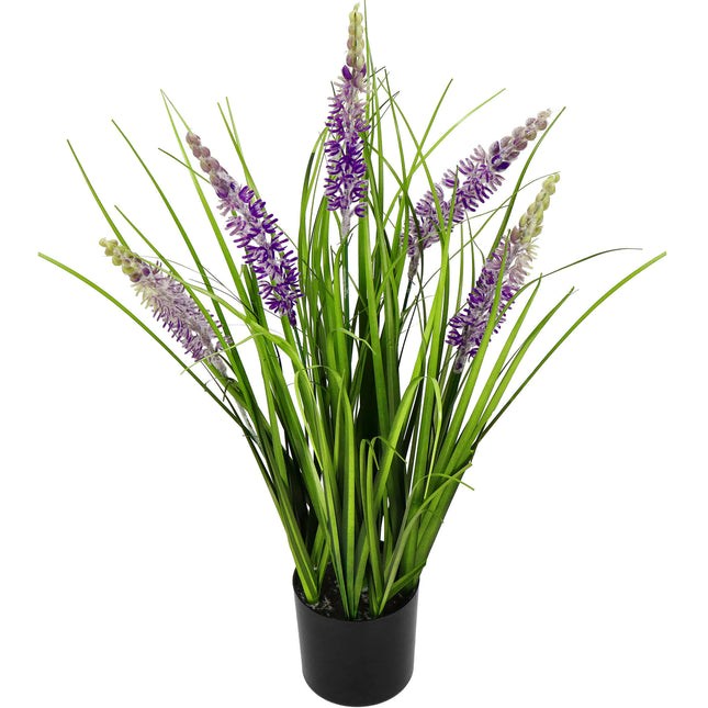 Kunstbloem - Kunstplanten - Lavendel - Inclusief Pot - Paars - Decoratief - 60 cm