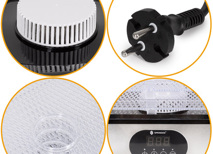Voedseldroger - Fruit- en kruidendroger - 6 Laags - Metaal - Kunststof - 42°C – 70°C - 12 Liter - 400 Watt