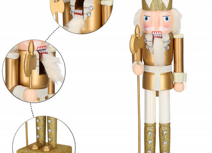 Notenkraker Kerst | 38 cm | Goud/Wit
