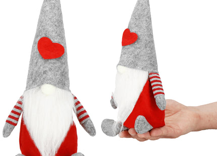 Kerstkabouter - Kerstdwerg - Kerstversiering - Grijs - 26 cm