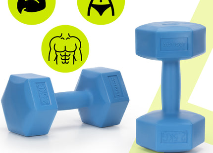 Dumbbell Set - 2,5 KG - Blauw - Oefengewichten