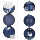 Kerstballen | 3 Stuks | 15 cm | Blauw | Wit