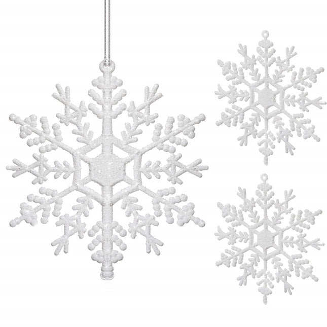 Kersthanger | Sneeuwvlok | 12 cm | 3 Stuks