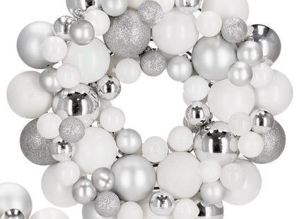 Kerstkrans | Kerst Decoratie | 34 cm | Zilver