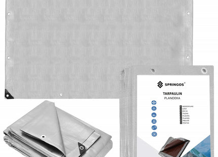 Afdekzeil | Dekzeil | Zeildoek | Waterdicht | PVC | 3 x 3 m | 210 g/m2 | Grijs/Bruin