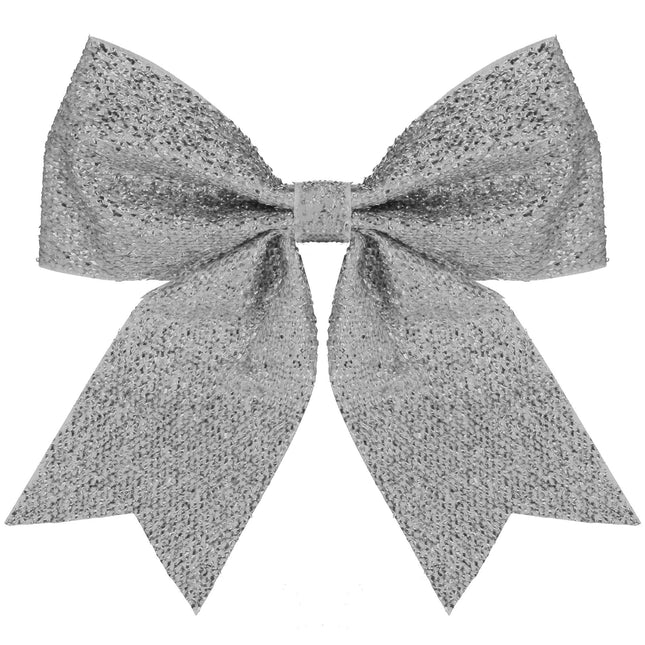 Kersthanger | Kerstversiering | Kerstdecoratie Voor Binnen |  Kerststrik | Zilver | 20 cm | 1 Stuk