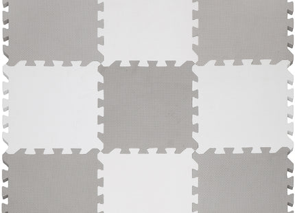 Speelmat | Speelmat Foam | Puzzelmat | 9 Puzzelstukken | 95,5 x 95,5 cm | Grijs/Wit