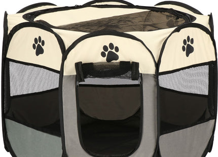 Puppyren | Hondenren | Opvouwbare Dierenren | 114 cm | Grijs/Zwart/Beige