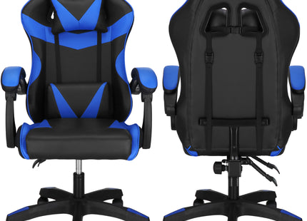 Gamestoel - Gaming Stoel - Ergonomische Bureaustoel - Game stoel - Verstelbaar - Gaming Chair - Blauw/Zwart