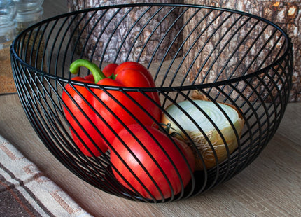 Fruitschaal | Fruitmand | 25 x 15 cm | Zwart