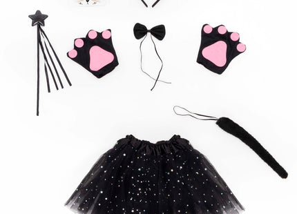 Kattenkostuum voor meisjes - Halloween -  7-delig - verkleedkostuum - kittenkostuum