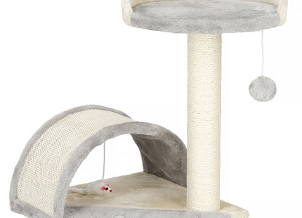 Krabpaal - 2 Etages - Voor Katten - Meubelbescherming - 35 x 34,5 x 47 cm - Grijs/Beige
