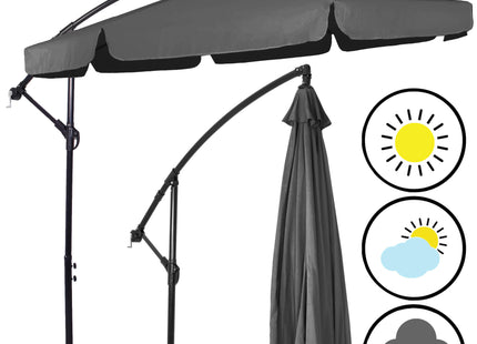 Parasol | Parasols | Kantelbaar | Met Ventilatie | Donkergrijs | Ø300 CM