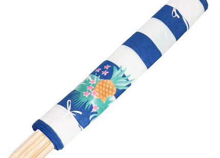 Strand Windscherm Met Stokken | Windscherm Strand | Windscherm Camping | 8 Meter | Flamingo | Blauw/Wit Gestreept