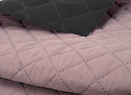 Sprei - Roze - Zwart - Dubbelzijdig - Gewatteerd - 160 x 200 Cm