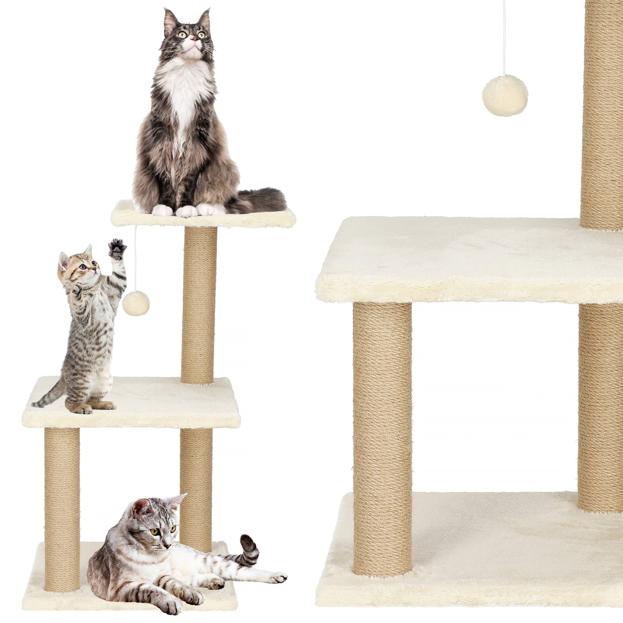 Springos Krabpaal - Voor Katten - Meubelbescherming - 4 Etages - 245 Springos Krabpaal - Voor Katten - Meubelbescherming - 4 Etages - 245